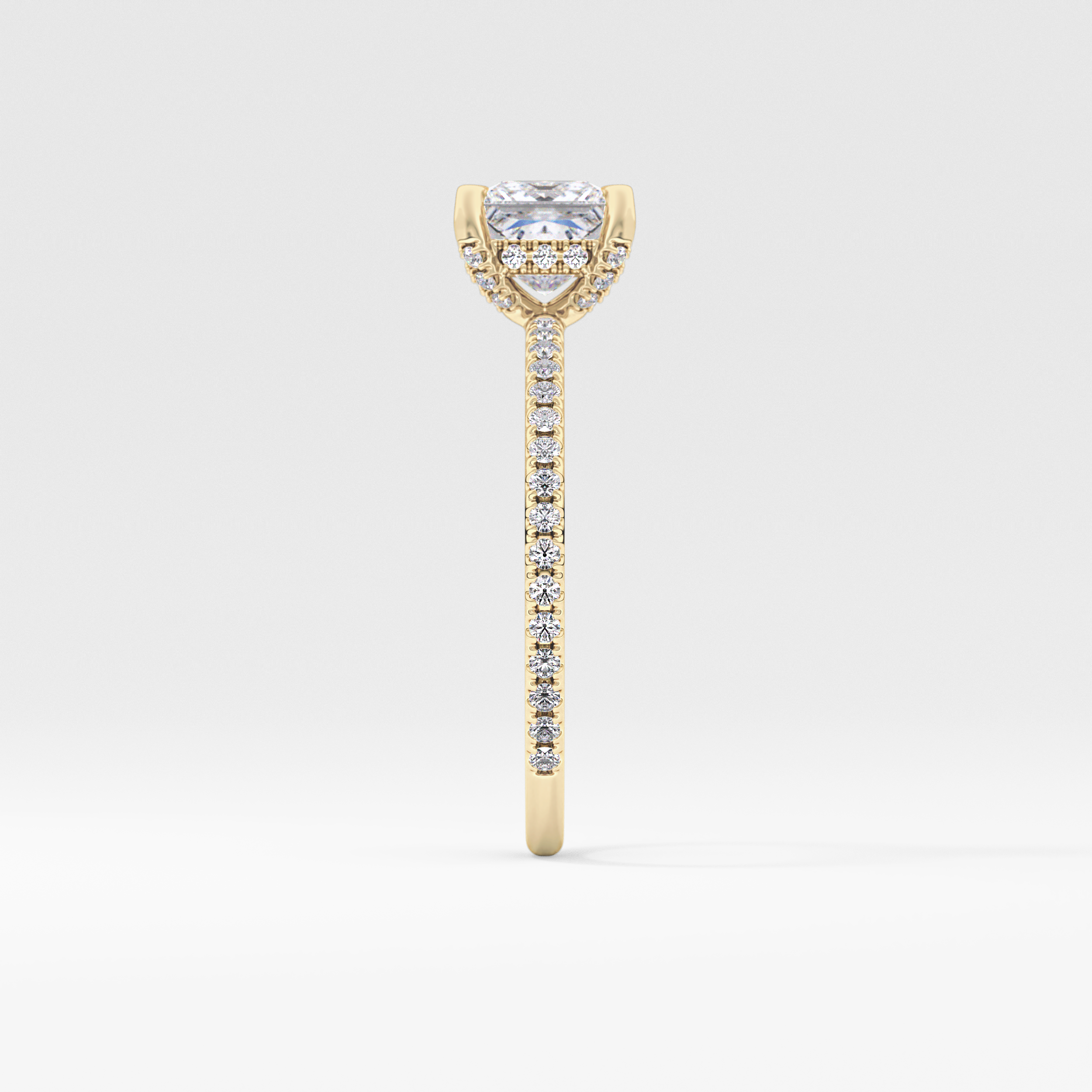 Princess Hidden Halo & Pave Lab Grown Diamond Engagement Ring