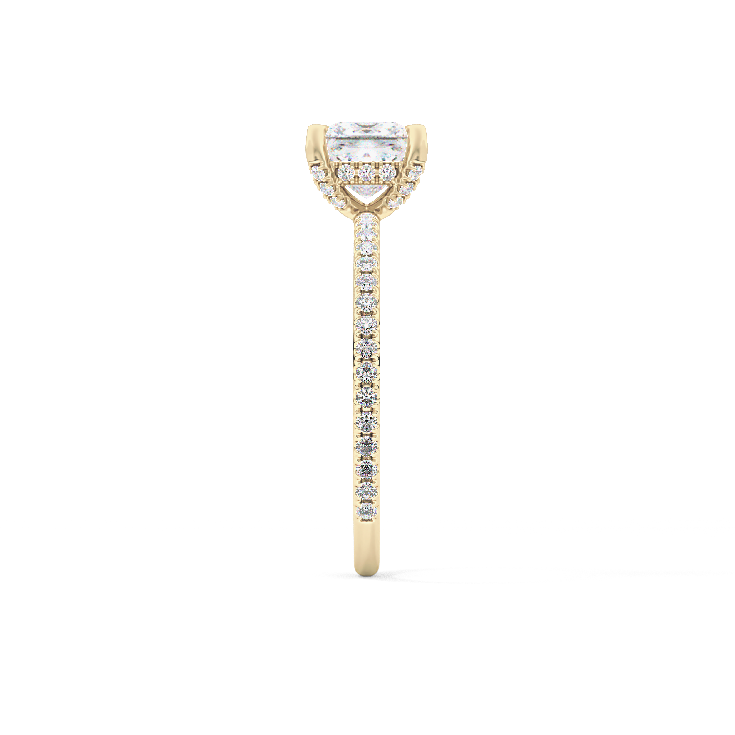 Princess Hidden Halo & Pave Lab Grown Diamond Engagement Ring