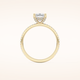 1.04 CT Princess Shaped Hidden Halo & Pave Moissanite Engagement Ring