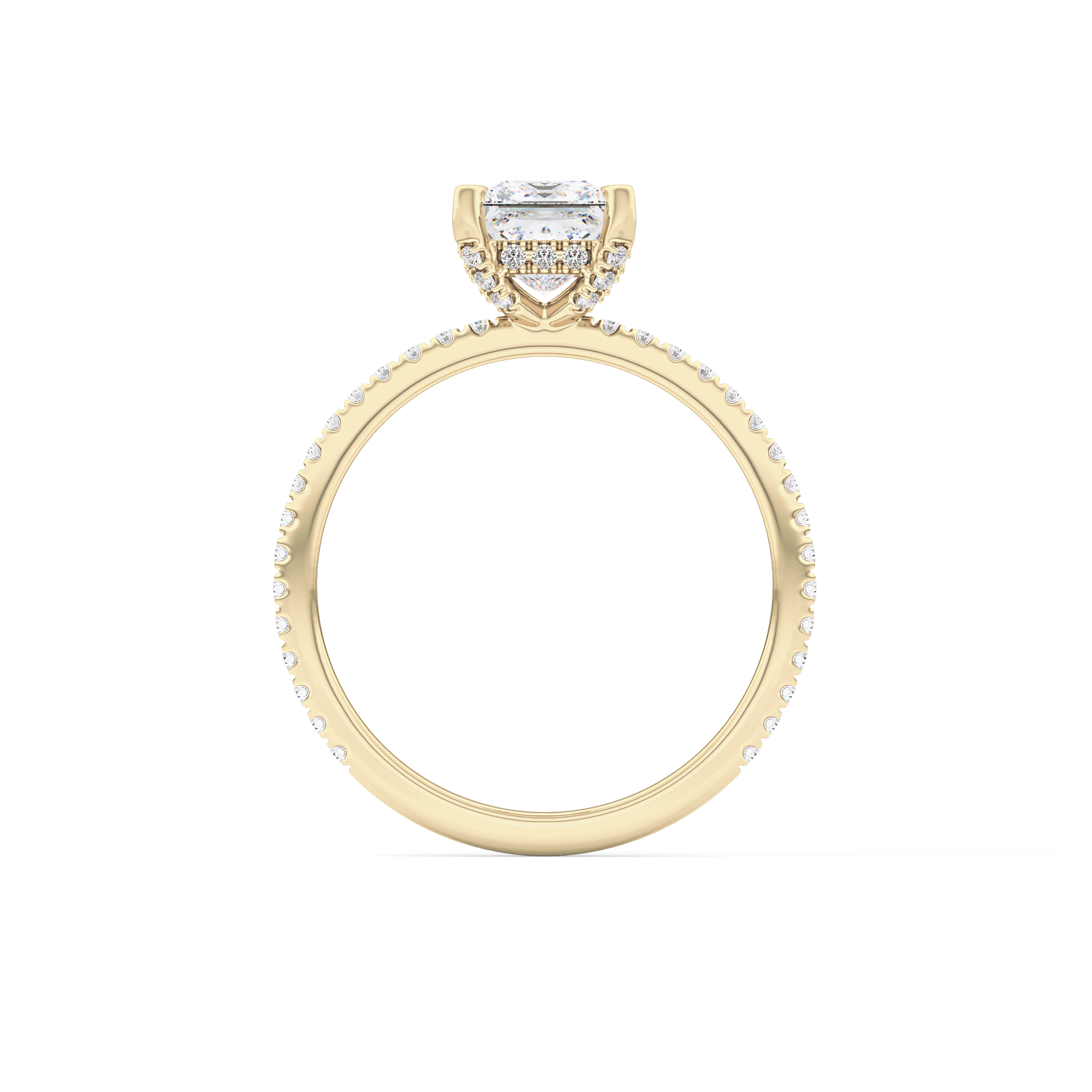 Princess Hidden Halo & Pave Lab Grown Diamond Engagement Ring