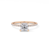 Princess Hidden Halo & Pave Lab Grown Diamond Engagement Ring