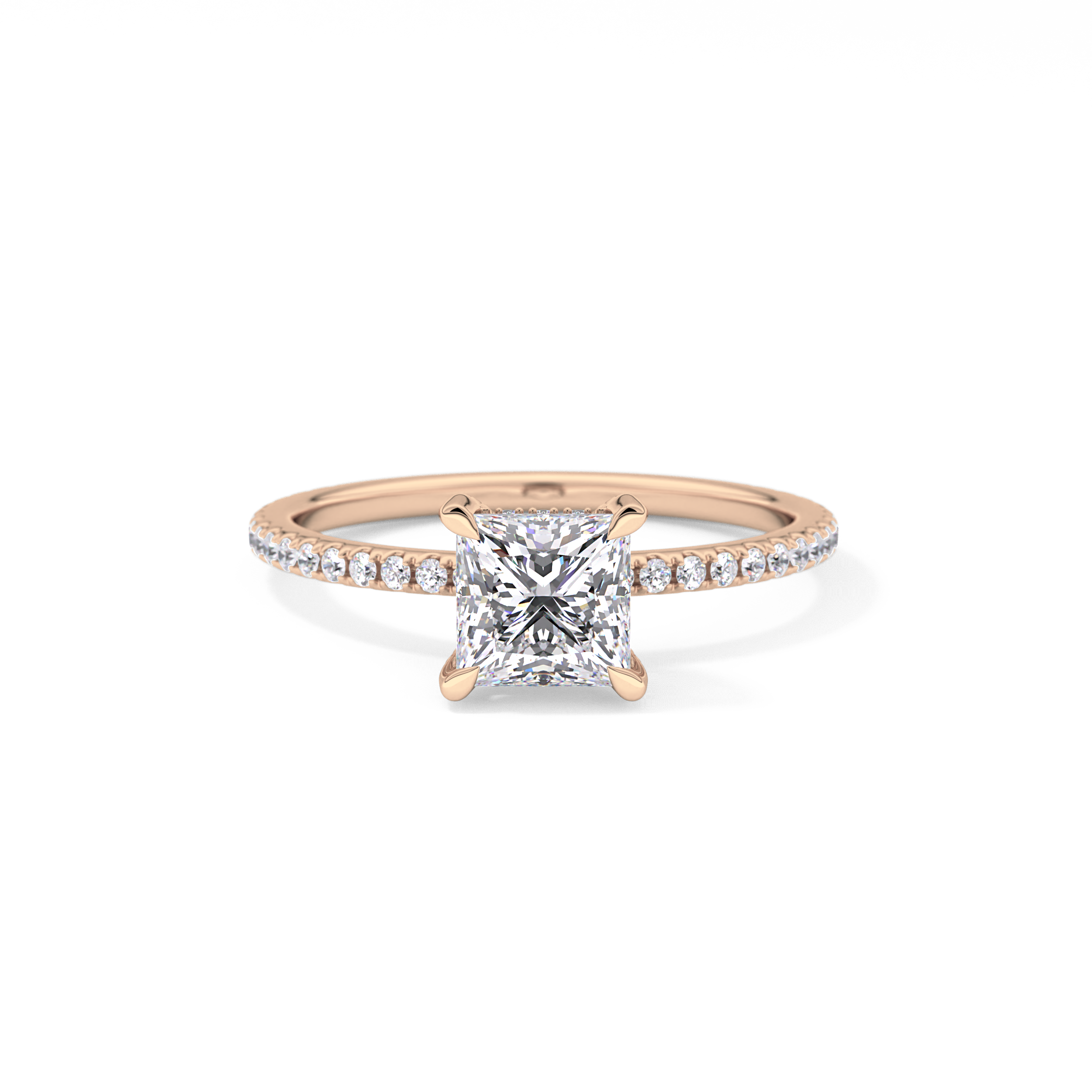 Princess Hidden Halo & Pave Lab Grown Diamond Engagement Ring