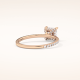 1.04 CT Princess Shaped Hidden Halo & Pave Moissanite Engagement Ring