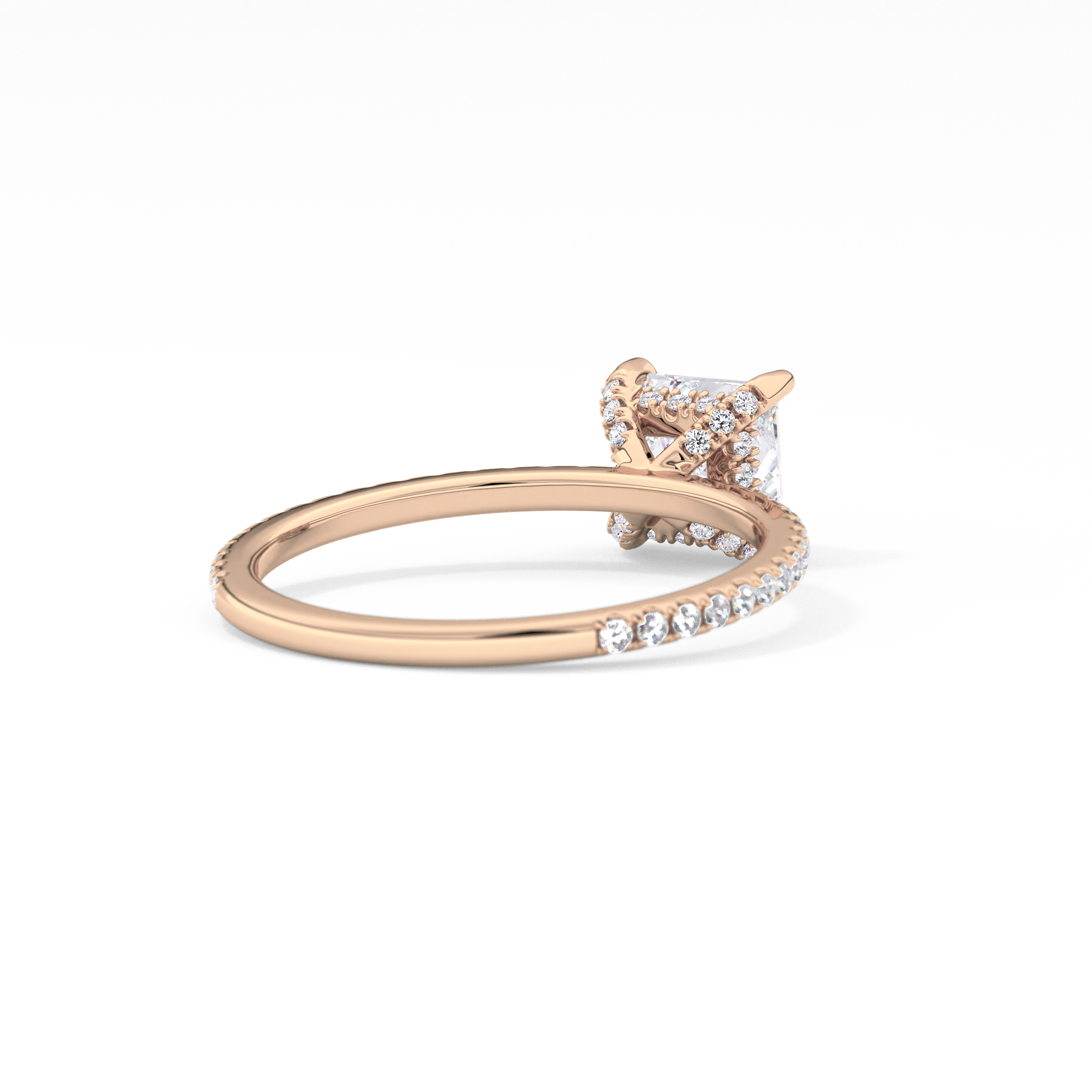 Princess Hidden Halo & Pave Lab Grown Diamond Engagement Ring