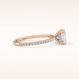 1.04 CT Princess Shaped Hidden Halo & Pave Moissanite Engagement Ring