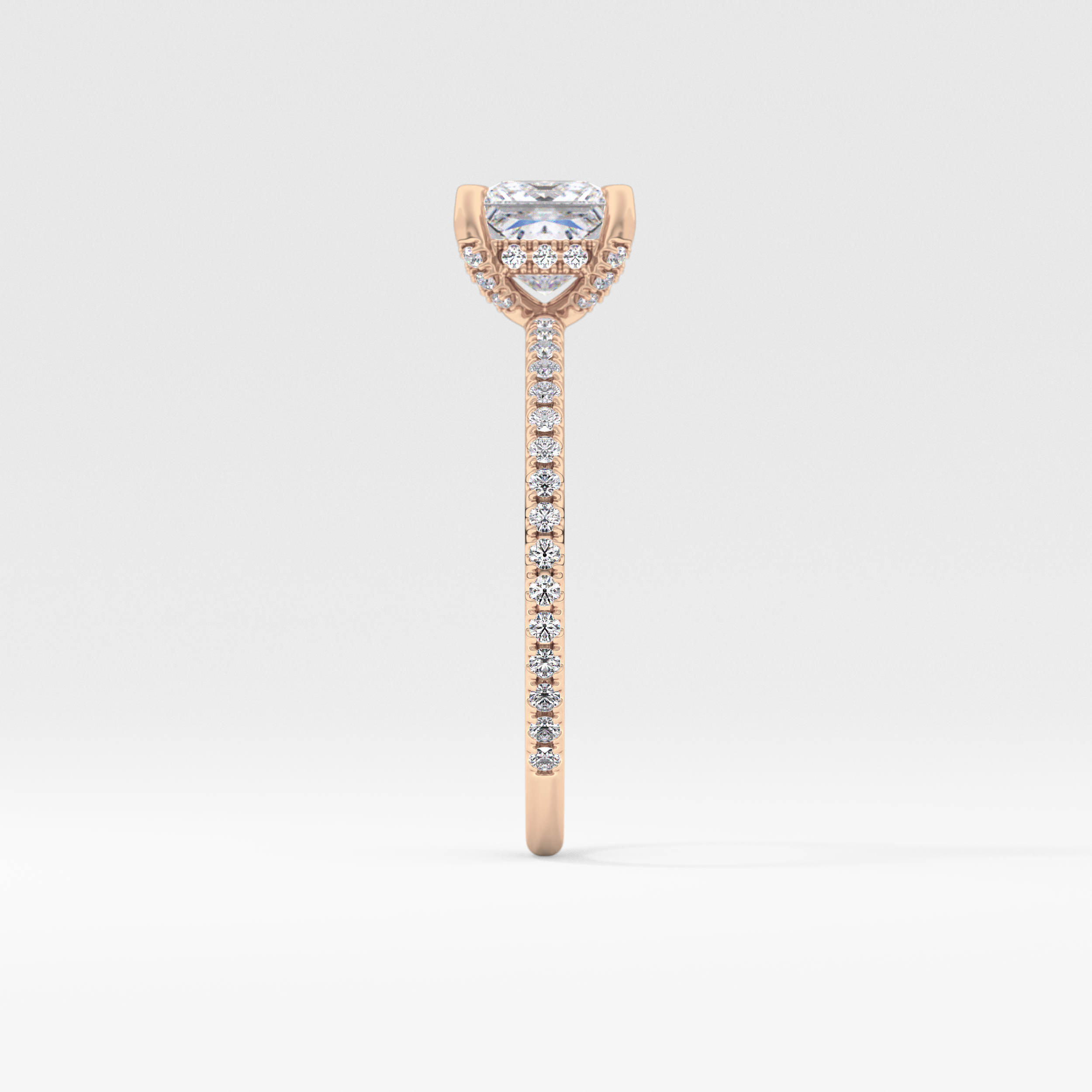 Princess Hidden Halo & Pave Lab Grown Diamond Engagement Ring