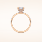 1.04 CT Princess Shaped Hidden Halo & Pave Moissanite Engagement Ring