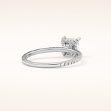 1.04 CT Princess Shaped Hidden Halo & Pave Moissanite Engagement Ring