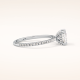 1.04 CT Princess Shaped Hidden Halo & Pave Moissanite Engagement Ring