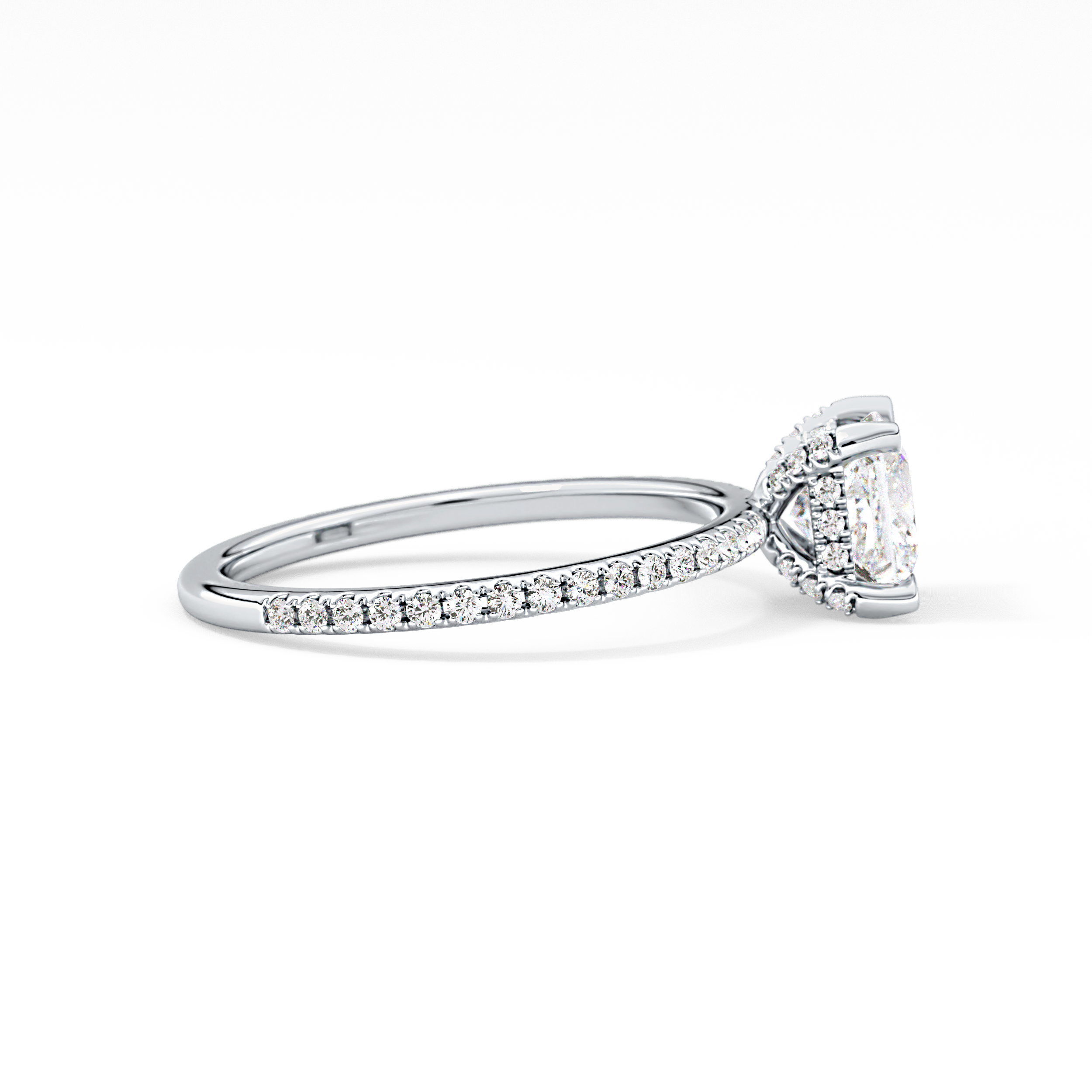 Princess Hidden Halo & Pave Lab Grown Diamond Engagement Ring