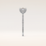 1.04 CT Princess Shaped Hidden Halo & Pave Moissanite Engagement Ring