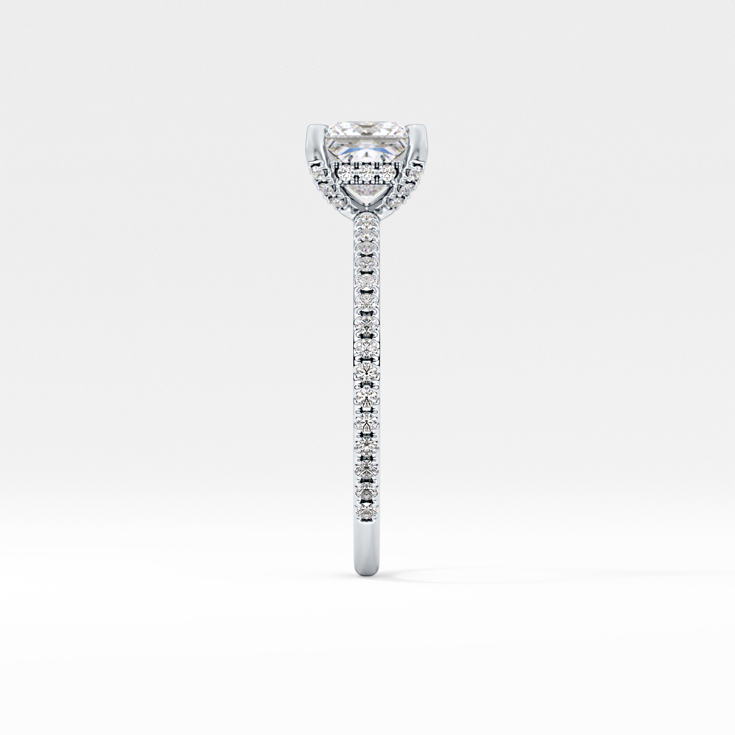 Princess Hidden Halo & Pave Lab Grown Diamond Engagement Ring