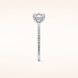 1.04 CT Princess Shaped Hidden Halo & Pave Moissanite Engagement Ring