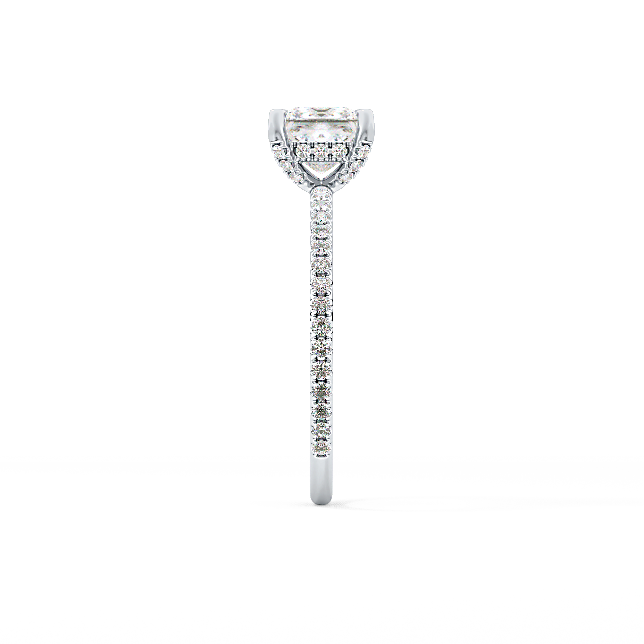 Princess Hidden Halo & Pave Lab Grown Diamond Engagement Ring