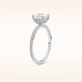 1.04 CT Princess Shaped Hidden Halo & Pave Moissanite Engagement Ring