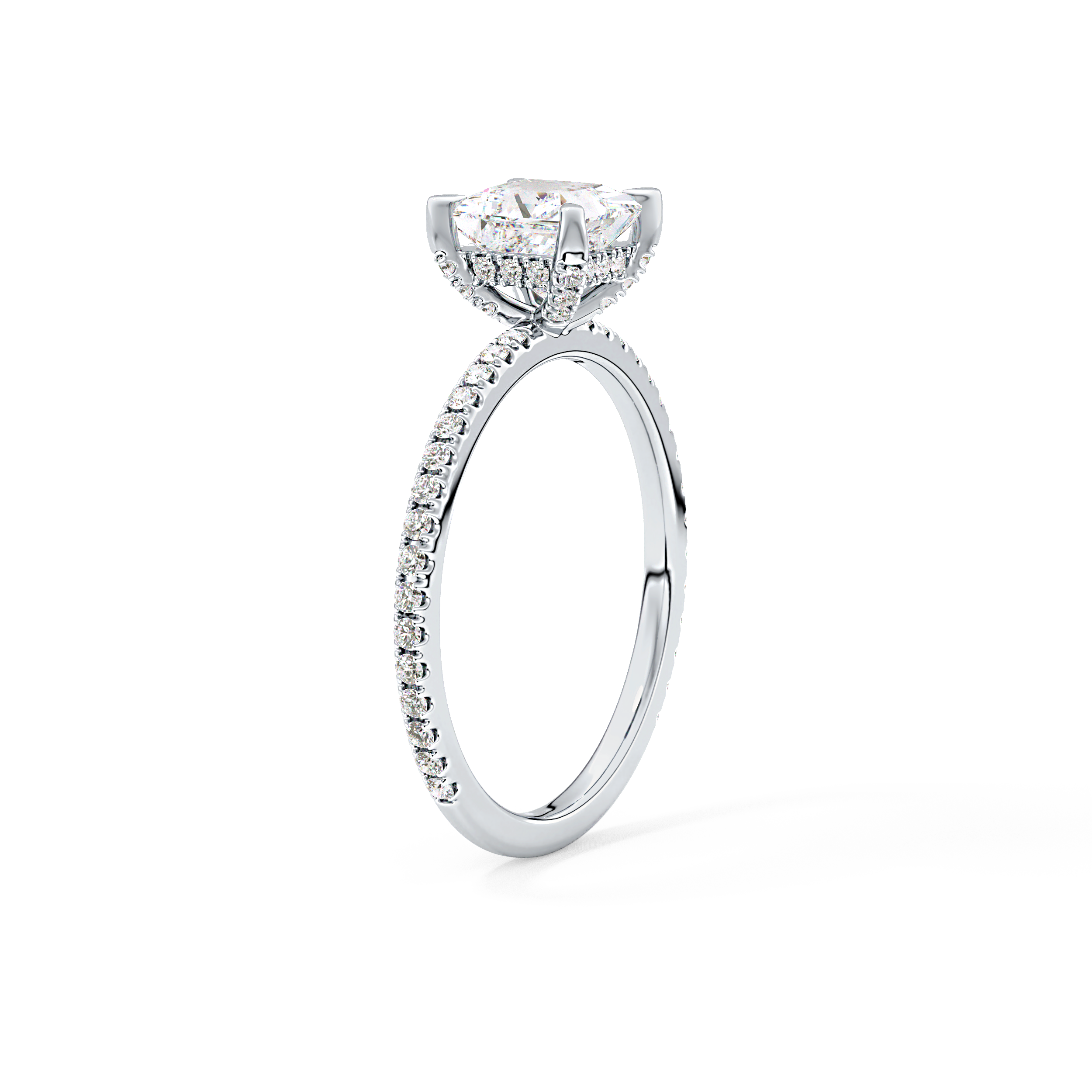 Princess Hidden Halo & Pave Lab Grown Diamond Engagement Ring
