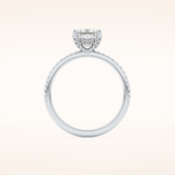 1.04 CT Princess Shaped Hidden Halo & Pave Moissanite Engagement Ring