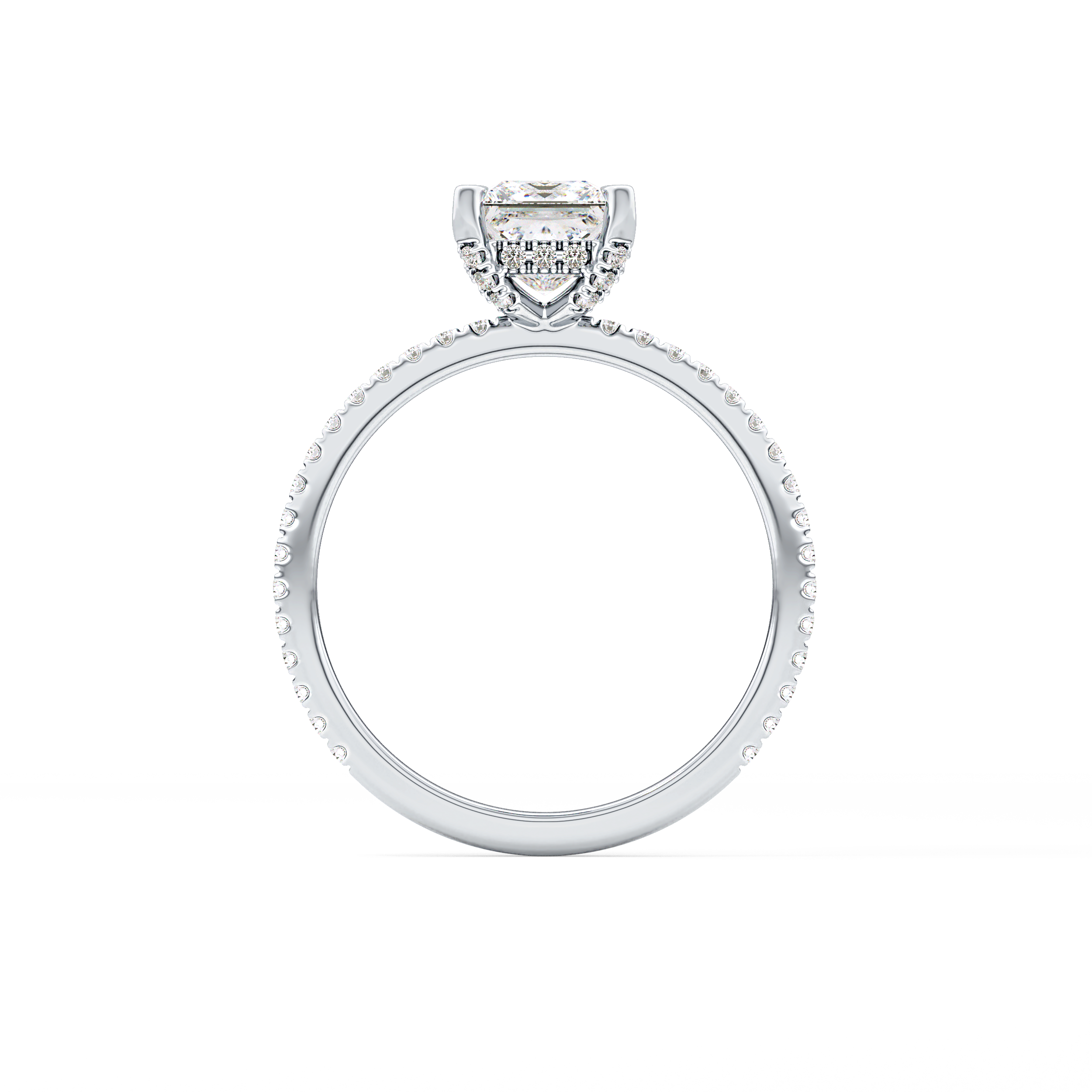 Princess Hidden Halo & Pave Lab Grown Diamond Engagement Ring