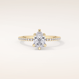 0.86 CT Pear Shaped Hidden Halo & Pave Moissanite Engagement Ring