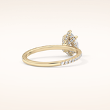0.86 CT Pear Shaped Hidden Halo & Pave Moissanite Engagement Ring