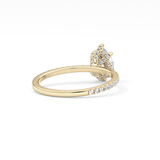 Pear Hidden Halo & Pave Lab Grown Diamond Engagement Ring