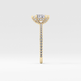 Pear Hidden Halo & Pave Lab Grown Diamond Engagement Ring