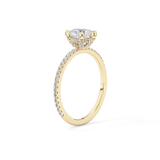Pear Hidden Halo & Pave Lab Grown Diamond Engagement Ring