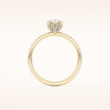 0.86 CT Pear Shaped Hidden Halo & Pave Moissanite Engagement Ring