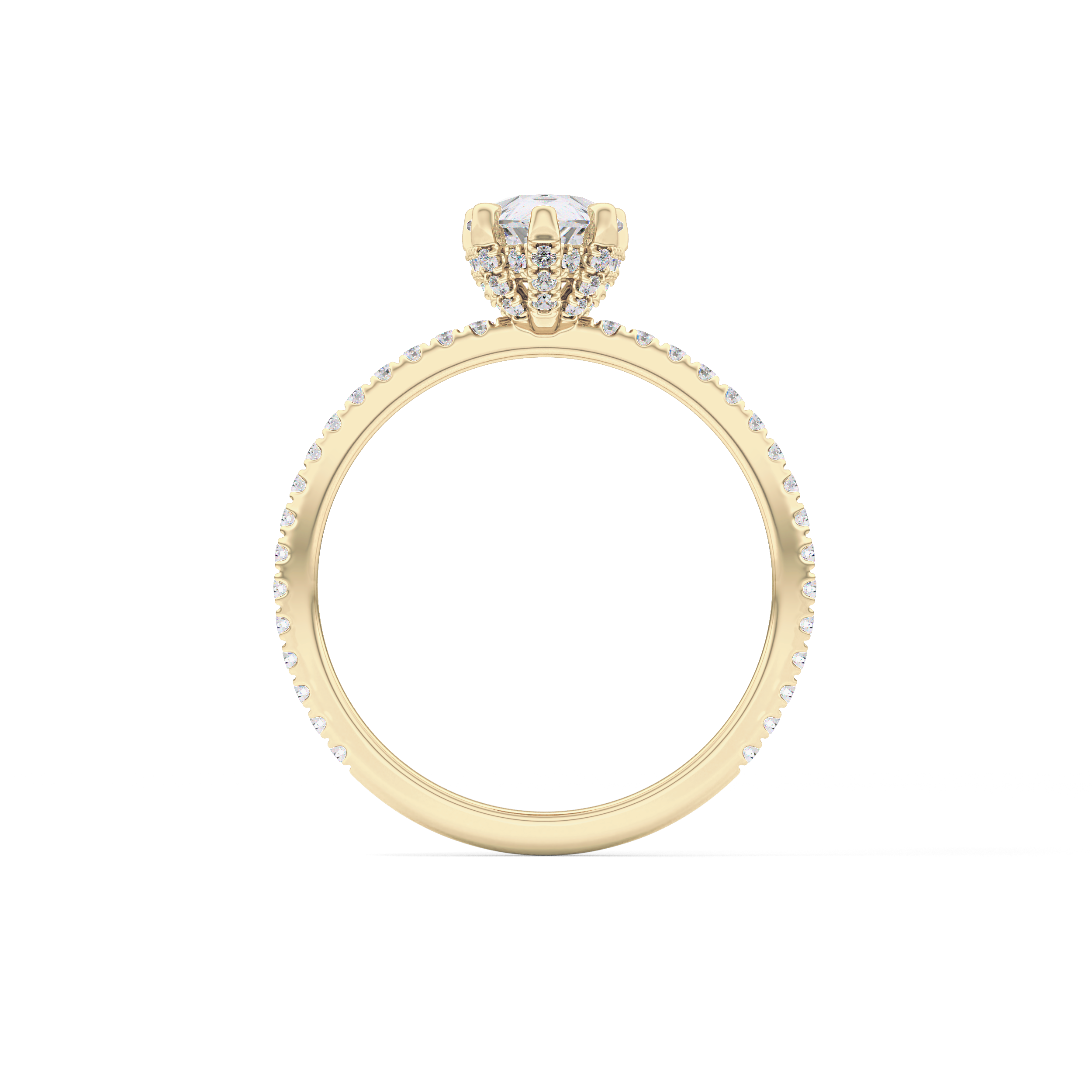 Pear Hidden Halo & Pave Lab Grown Diamond Engagement Ring