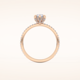 0.86 CT Pear Shaped Hidden Halo & Pave Moissanite Engagement Ring