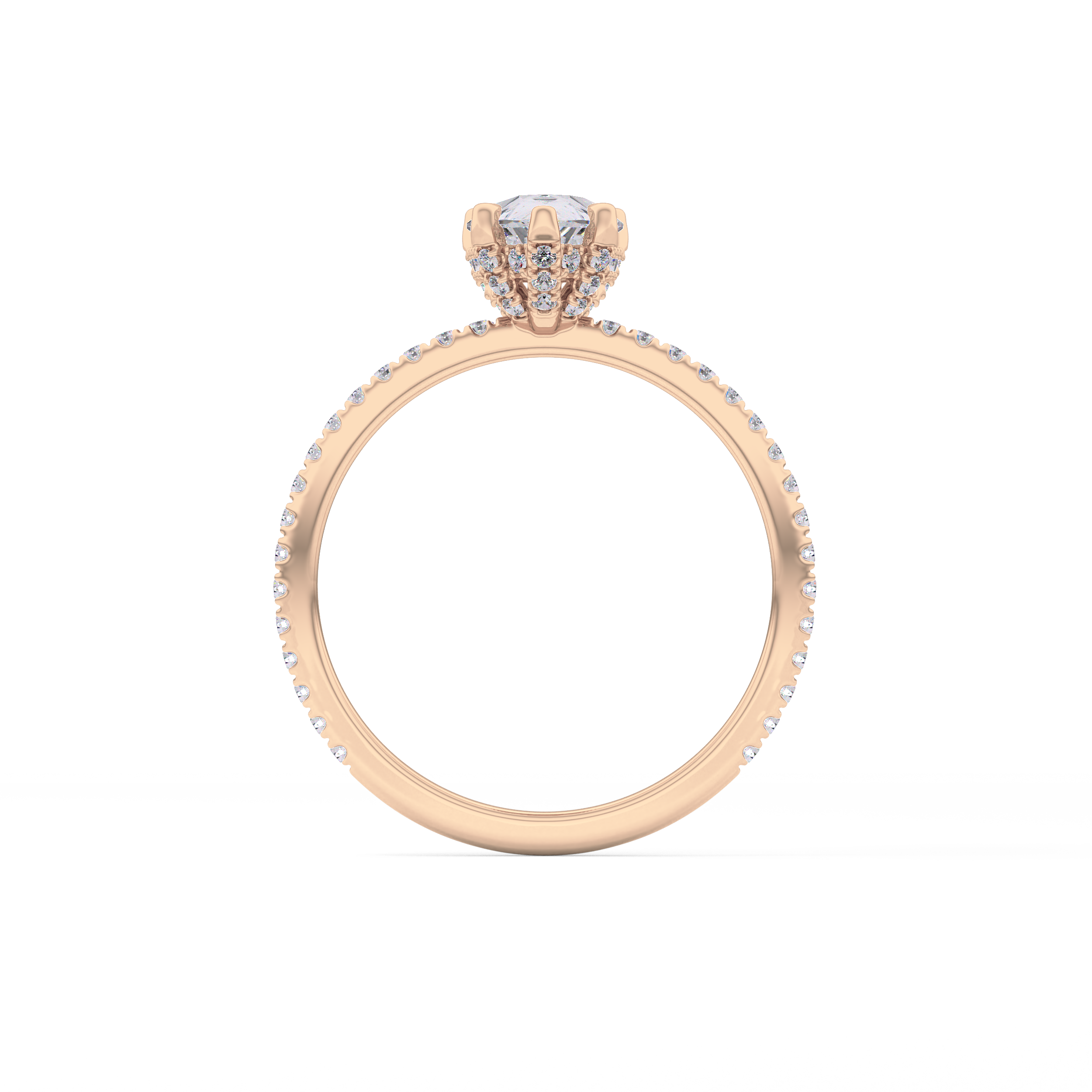 Pear Hidden Halo & Pave Lab Grown Diamond Engagement Ring