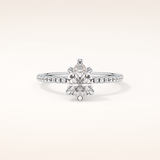 0.86 CT Pear Shaped Hidden Halo & Pave Moissanite Engagement Ring