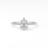 Pear Hidden Halo & Pave Lab Grown Diamond Engagement Ring