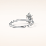 0.86 CT Pear Shaped Hidden Halo & Pave Moissanite Engagement Ring