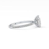 Pear Hidden Halo & Pave Lab Grown Diamond Engagement Ring