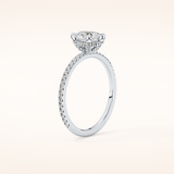 0.86 CT Pear Shaped Hidden Halo & Pave Moissanite Engagement Ring