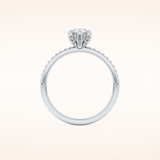 0.86 CT Pear Shaped Hidden Halo & Pave Moissanite Engagement Ring