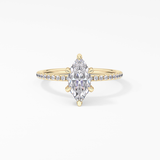 Marquise Halo & Pave Lab Grown Diamond Engagement Ring