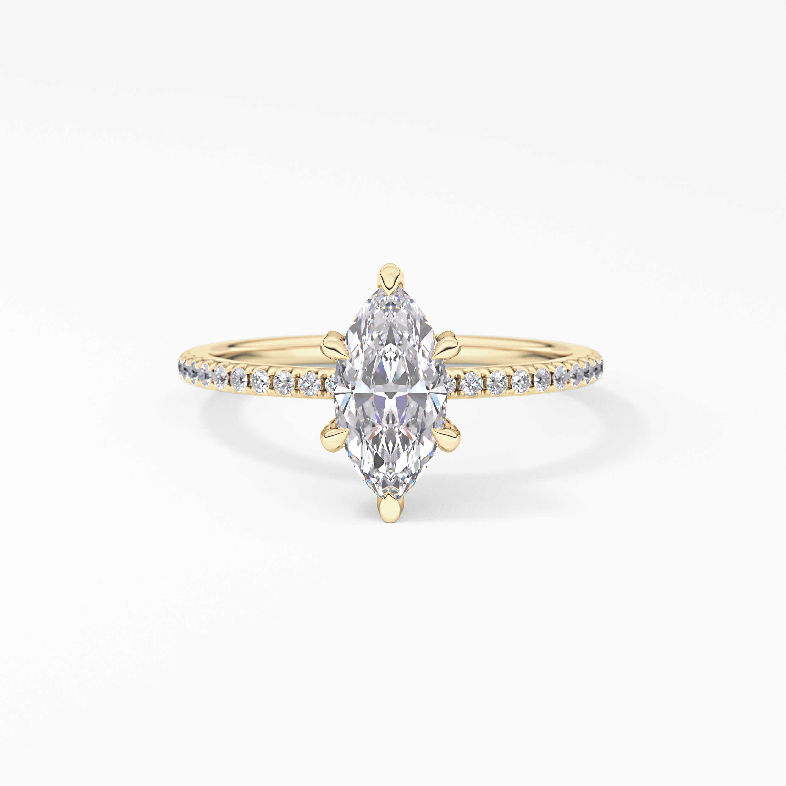 Marquise Halo & Pave Lab Grown Diamond Engagement Ring