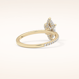 0.82 CT Marquise Shaped Hidden Halo & Pave Moissanite Engagement Ring