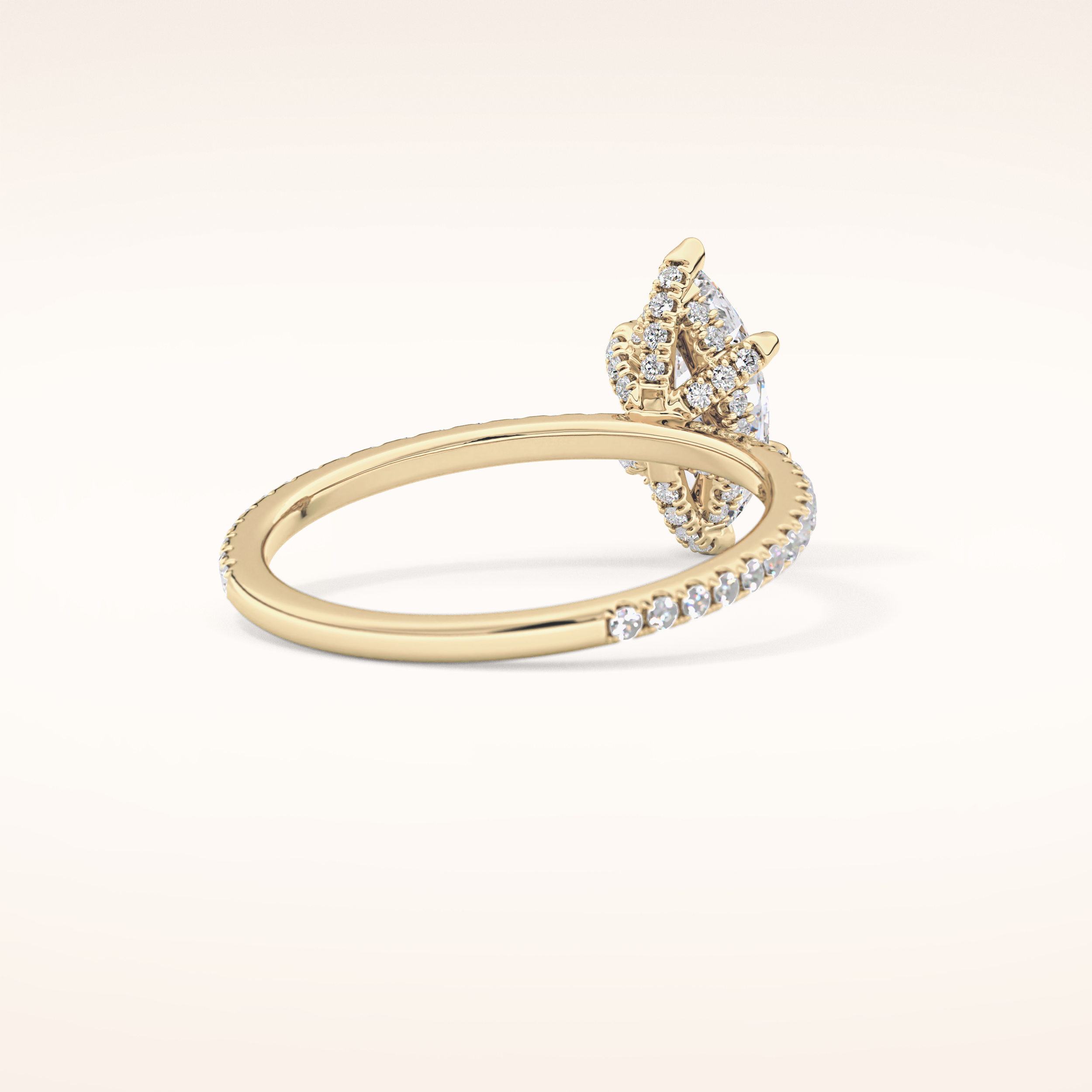 0.82 CT Marquise Shaped Hidden Halo & Pave Moissanite Engagement Ring