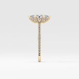 Marquise Halo & Pave Lab Grown Diamond Engagement Ring