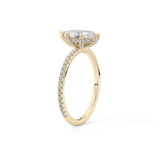 Marquise Halo & Pave Lab Grown Diamond Engagement Ring