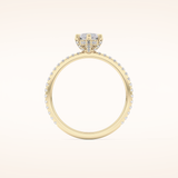 0.82 CT Marquise Shaped Hidden Halo & Pave Moissanite Engagement Ring