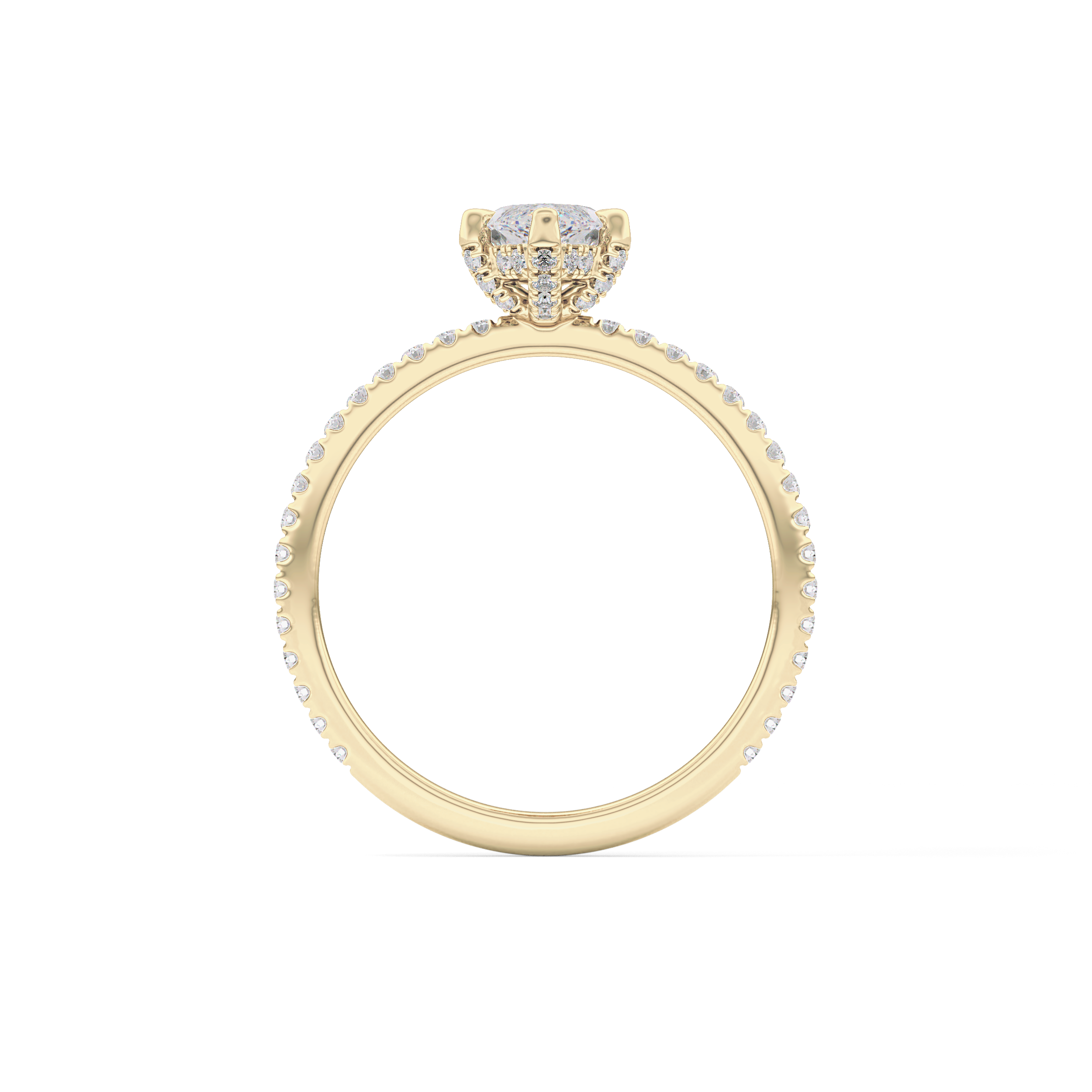Marquise Halo & Pave Lab Grown Diamond Engagement Ring