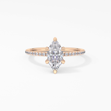 Marquise Halo & Pave Lab Grown Diamond Engagement Ring