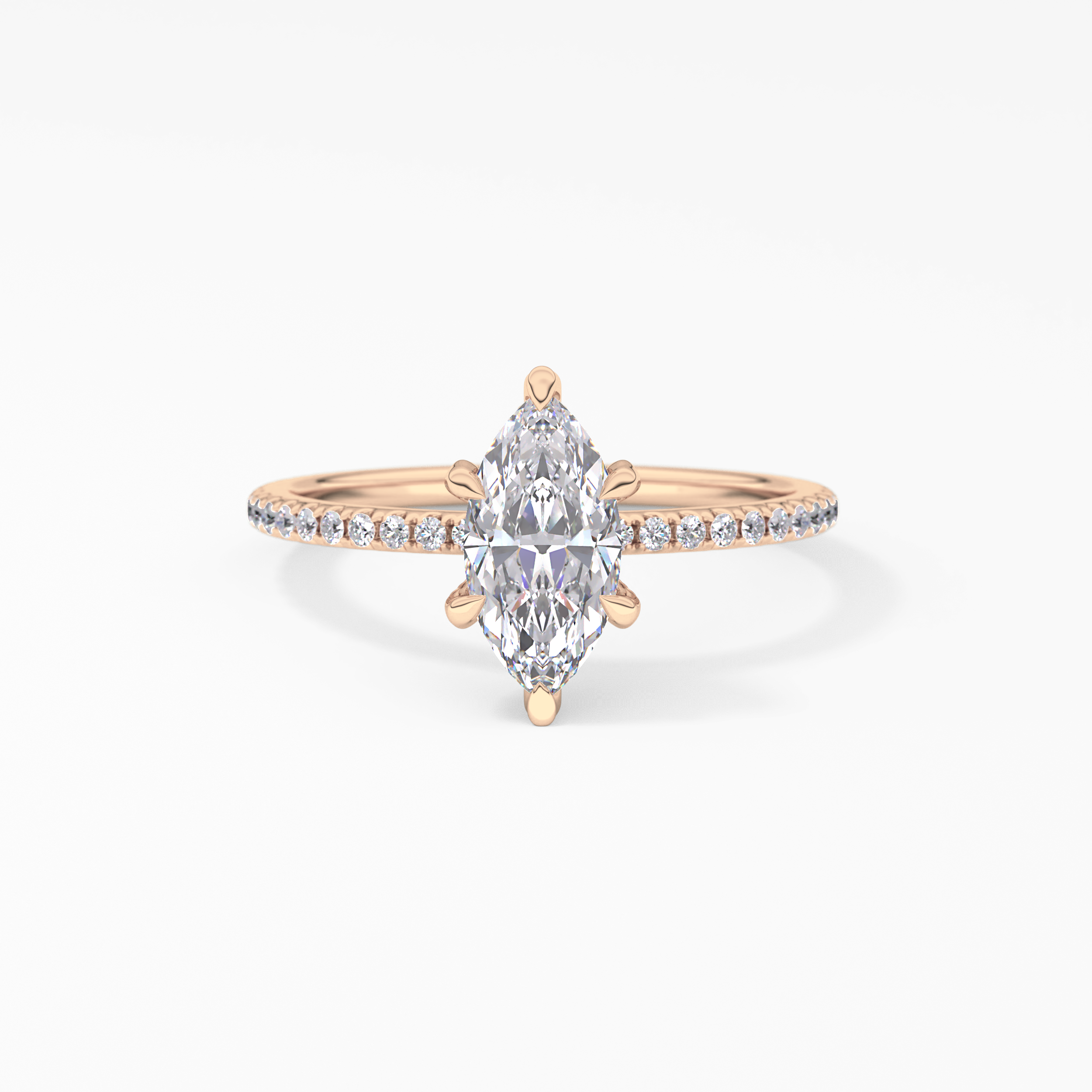 Marquise Halo & Pave Lab Grown Diamond Engagement Ring