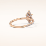 0.82 CT Marquise Shaped Hidden Halo & Pave Moissanite Engagement Ring