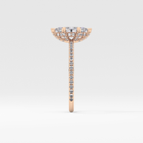 Marquise Halo & Pave Lab Grown Diamond Engagement Ring