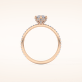 0.82 CT Marquise Shaped Hidden Halo & Pave Moissanite Engagement Ring